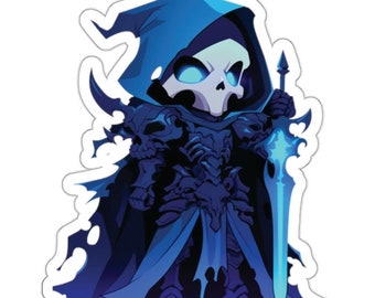 Lich Warrior Sticker, Halloween Decal, Fantasy Creature Label, Dungeons and Dragons Gift, Skeleton Decal, Undead Sticker