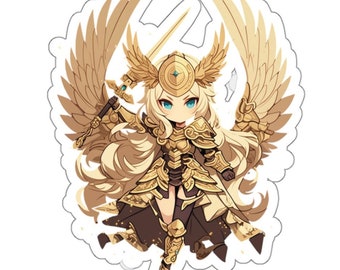 Chibi Valkyrie Stickers, Cute Anime Warrior Decals, Laptop Decals, Water Bottle Stickers, Valkyrie Fan Art Gifts