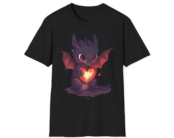 Valentine Dragon T-Shirt, Valentine's Day Gift, Love Dragon Tee, Fantasy Shirt, Valentine's Day Apparel