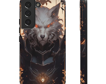 Phone Case: Regal Lycan Design, Tough Protective Cover, Wolf Lover Gift, Halloween Accessory, Hard Shell Case