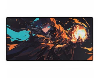 Fantasy Female Mage Mouse Pad: Gaming Desk Mat