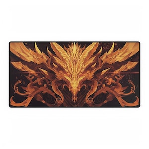 Dragon Desk Mats, Fantasy Gaming Mouse Pad, Mythical Creature Desk Mat, Dungeons and Dragons Table Mat, Dragon Lover Work Surface Protector,
