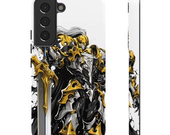 Knight Tough Cases - Black and Gold iPhone and Android Cover, Strong Phone Protection, Armor Phone Case, Medieval Knight Gift, Knight Decor