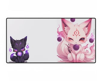 Chibi Kitsune Schreibtischmatte: Anime Fuchs Gaming Mauspad