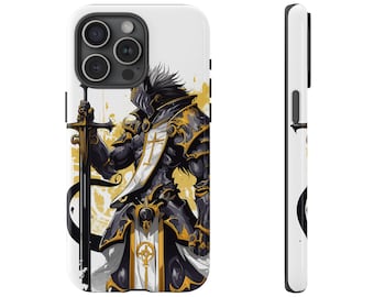 Knight Tough Cases - Black and Gold iPhone and Android Cover, Strong Phone Protection, Armor Phone Case, Medieval Knight Gift, Knight Decor
