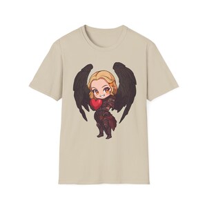 Fallen Valentine Angel T-Shirt, Valentine Shirt, Fallen Angel Tee, Romantic Valentine&#39;s Day Top, Heart Wings Graphic Tee