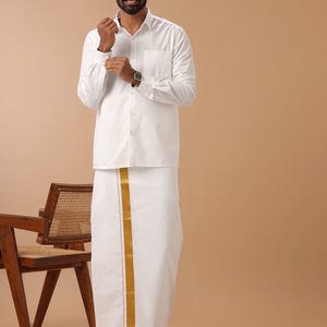 Kerala Gold Kasavu Cotton Dhoti