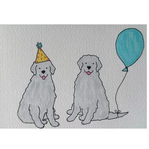 Custom Hand-Drawn Dog Birthday Card