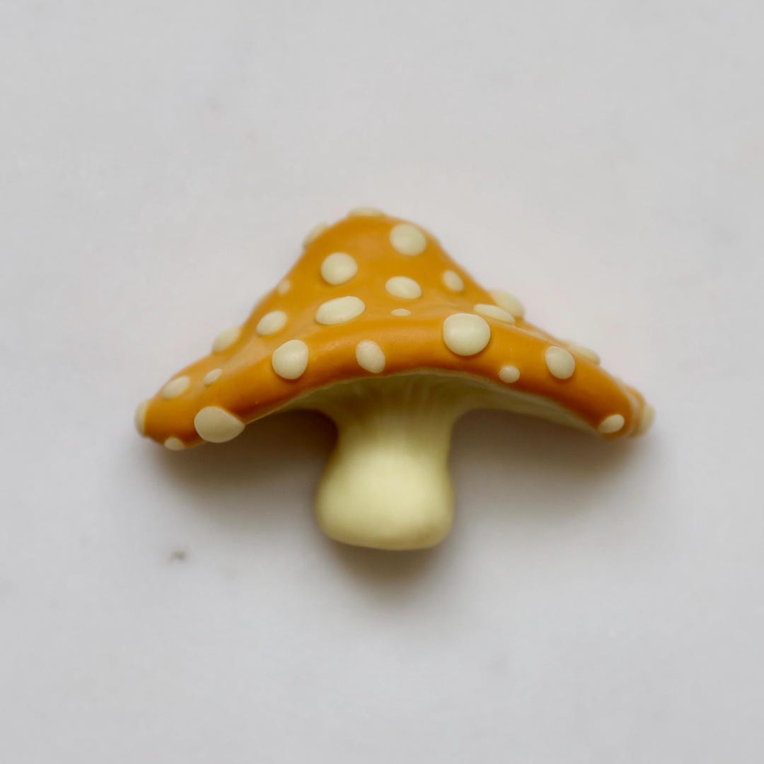 Glow-in-the-dark Yellow Mushroom Magnet | Handmade Polymer Clay ...