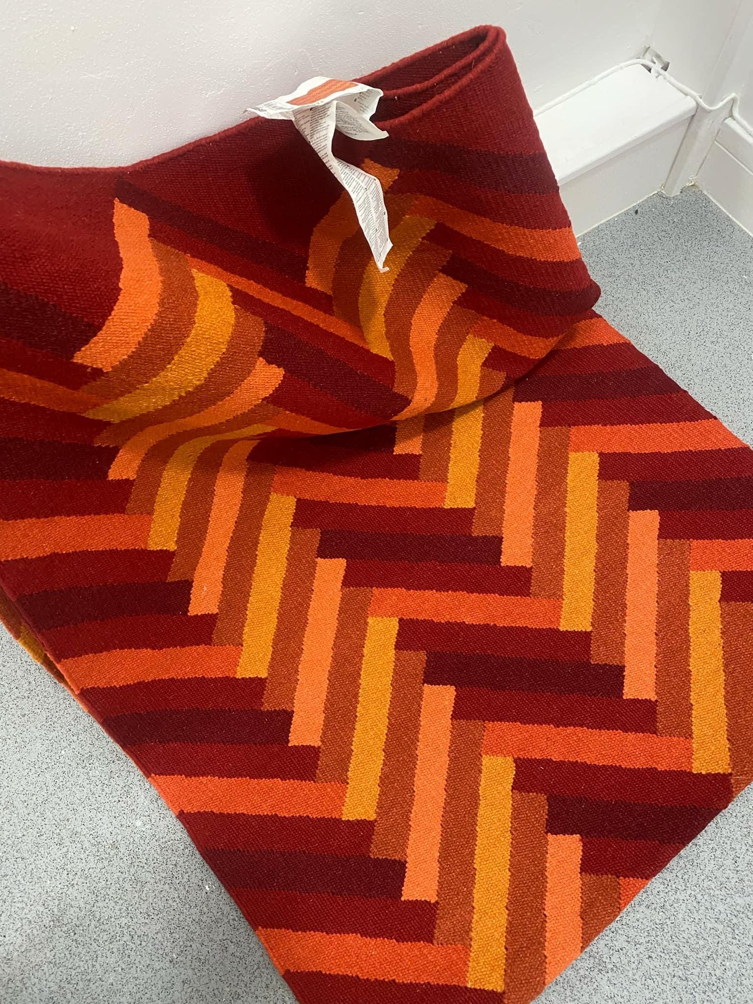 IKEA Stockholm 2017 Flatwoven Zig Zag Red and Orange, Wool IKEA Stockholm 2017 Flatwoven Zig Zag Red and Orange, Wool