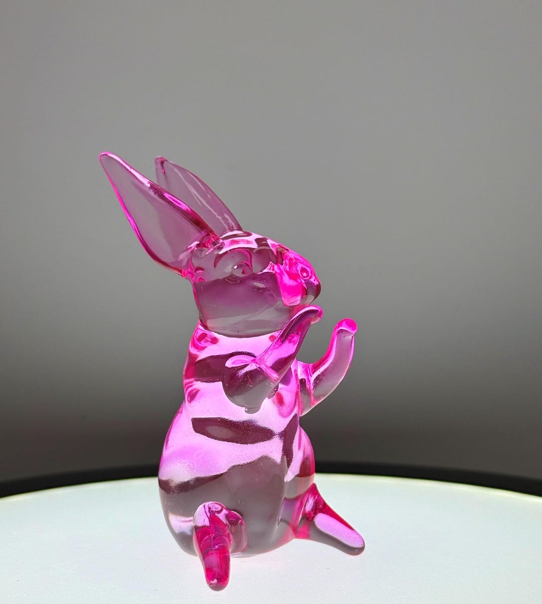 Pink Crystal Rabbit Crystal Glass “kitschy” Easter Bunny - Etsy
