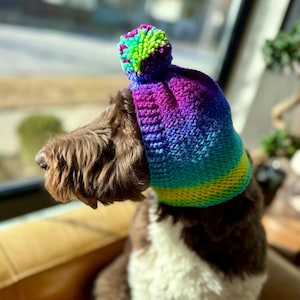Hand-Knit Pom Pom Snood for Dogs (Size Medium)