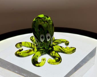 Handblown Glass Octopus (2.5”) Green