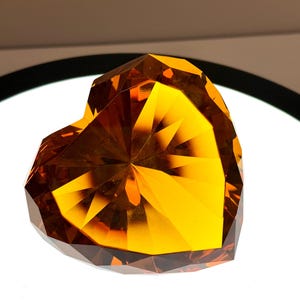 Crystal Glass “Heart” Diamond Paperweight