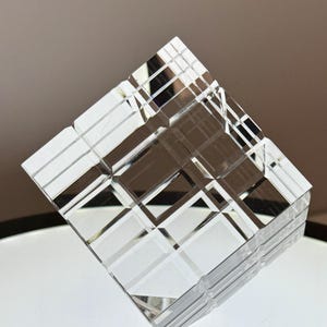 Crystal Glass Cube Oranament