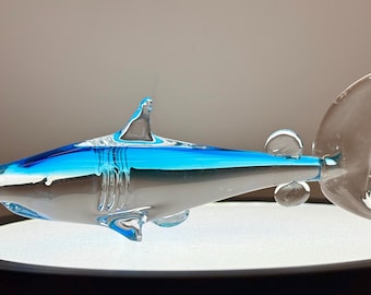 Crystal Glass Shark (7”)