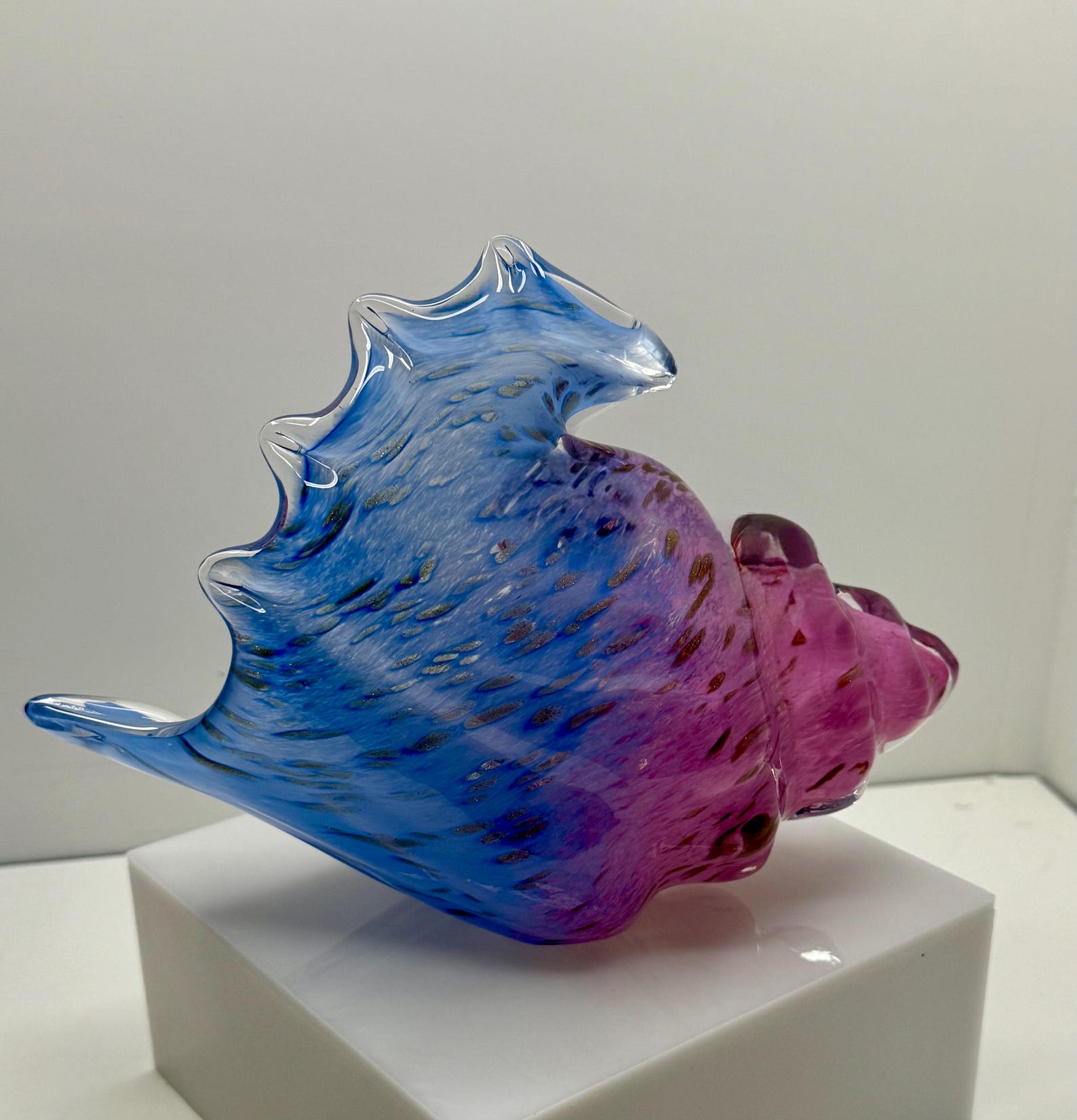 Handblown Glass Conch Shell Statue (8-inch) Pink/blue - Etsy