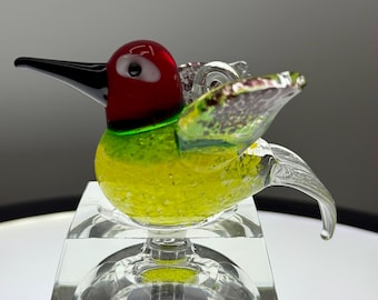 Adorno navideño de cristal con forma de colibrí (7,6 cm)