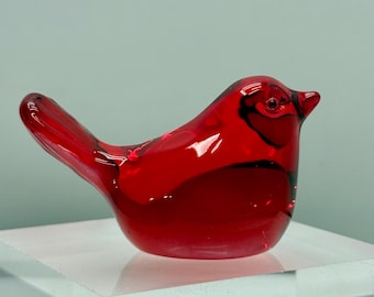 Crystal Glass “Red Bird” (X-Small)