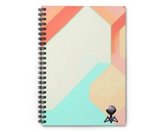 Spiral Notebook - Geometric, Alien Stationery, Art Journal, Artist Notepad, Unique Gift by Mischievous Aliens