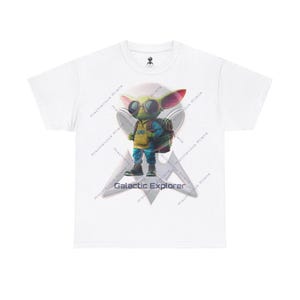 Personalize Galactic Explorer by Mischievous Aliens. Unisex Heavy Cotton Tee.