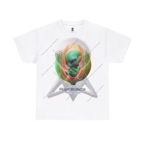 Personalize Alien in Bloom by Mischievous Aliens. Unisex Heavy Cotton Tee.
