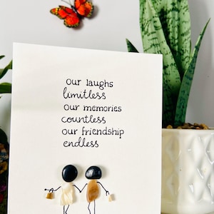 Cartes d'art en galets faites main, Saint-Valentin, cadeaux uniques, tourtereaux, anniversaire, merci