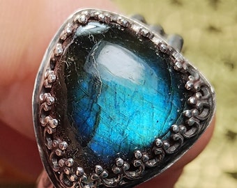 Labradorite handmade Sterling silver ring