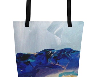 Grocery bag Everything tote Paint Landscape Print Large Tote Bag shopping grocery carryall vacation beach