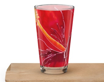 Red Hot Hibiscus Shaker pint glass