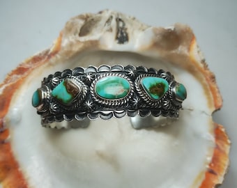 June Defauito turquoise cuff Royston turquoise vintage bracelet