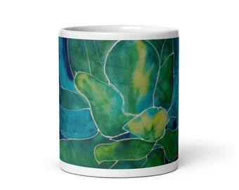 Colorful Coffee Mug Cactus blue agave mug travel cup coffee mug bday gift coworker gift