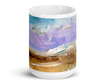 Colorful Coffee Mug Landscape -Original art