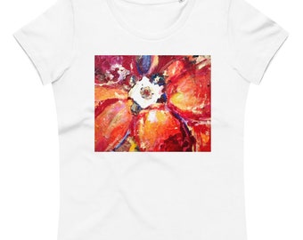Women's fitted ART print t shirt Floral Women's fitted eco tee