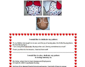 Digital file ~~ Cover Your Rump by Carla ~~ Adult Diaper Pattern~~Added 2 Larger sizes!!