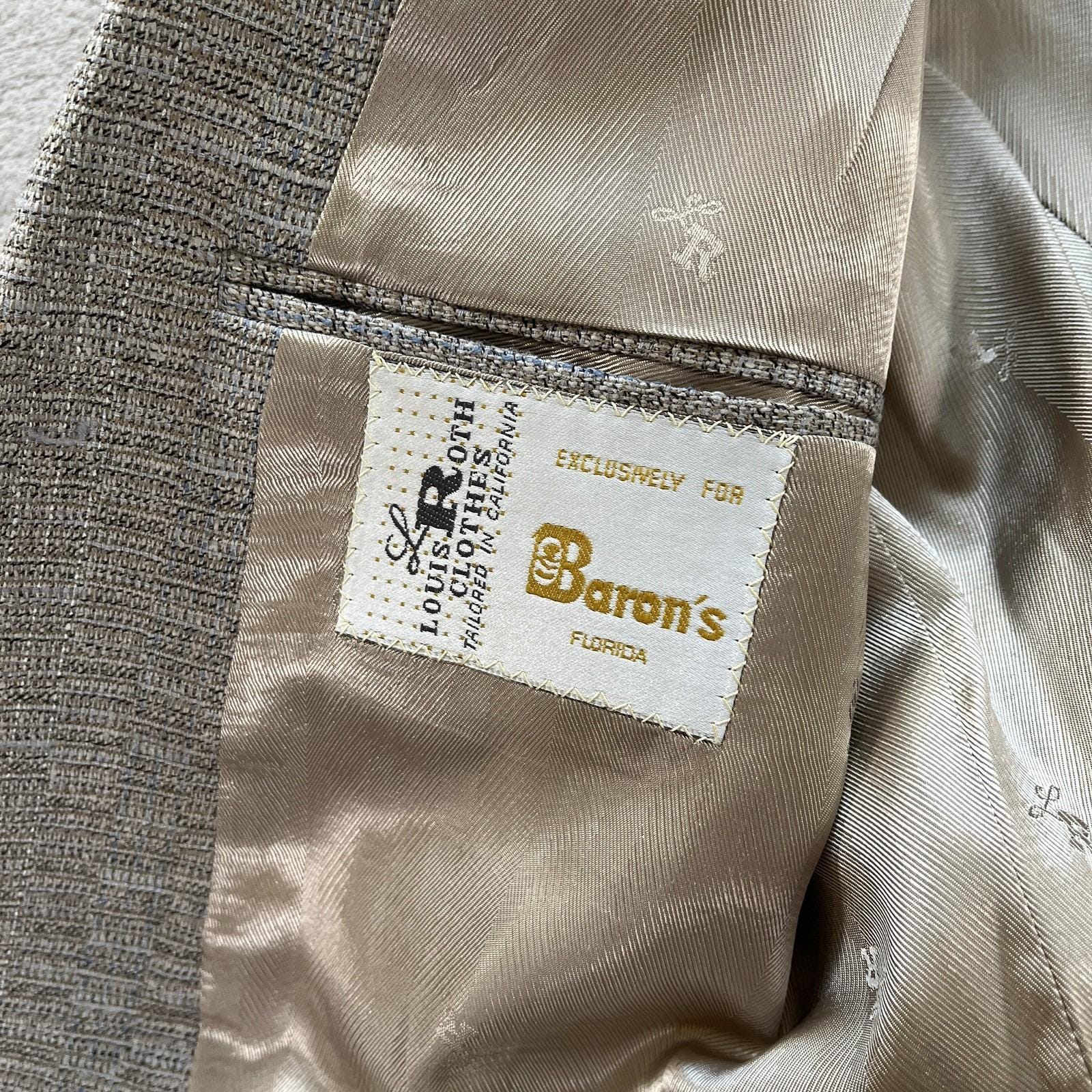 Louis Rotha Vintage 90s Louis Roth Wool Blazer Double Breasted Tan Textured Made ...