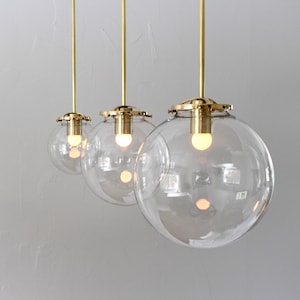 Large clear store globe pendant light