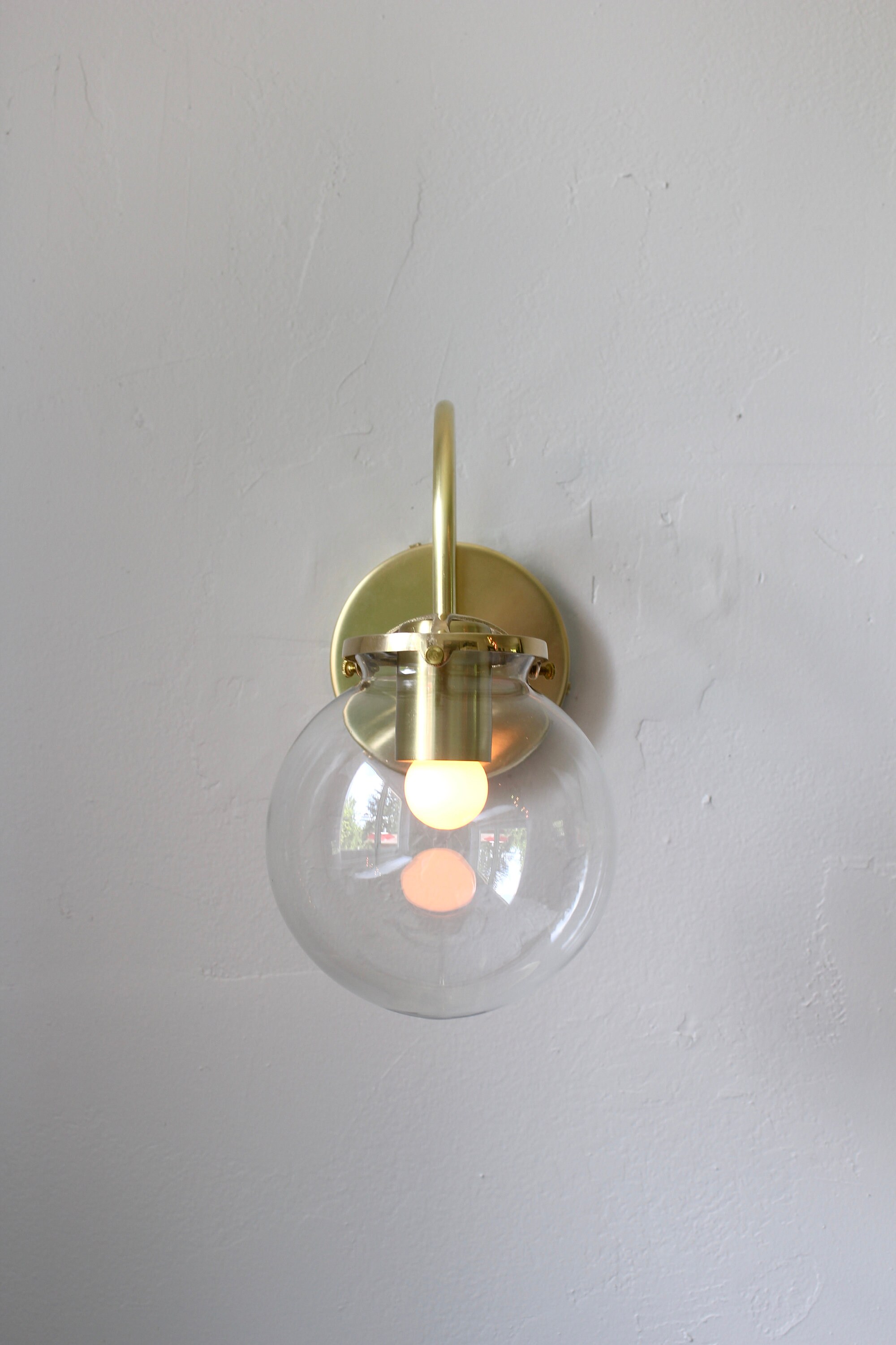 Wall Sconce Light, Mid Century Modern Brass Wall Mounted Lighting