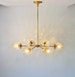 Modern Brass Chandelier With Clear Glass Acorn Shades, 6 Sockets, Handmade Hanging Lighting Fixture, BootsNGus Lights and Home Decor 