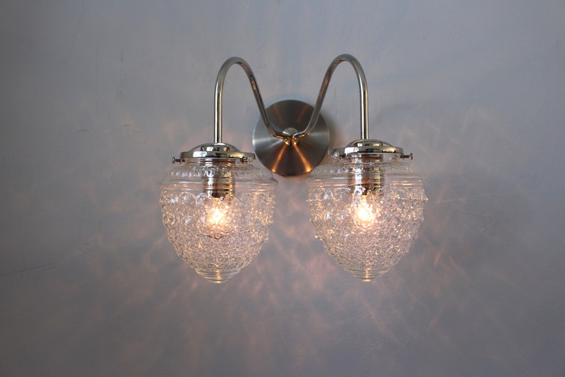 Double Gooseneck Wall Sconce Lamp Chrome Vanity Light With 2 Etsy