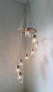 Spiral Mason Jar Chandelier, Rustic Hanging Pendant Lighting Fixture, 8 Clear Jars, Modern BootsNGus Lighting & Home Decor, Bulbs Included 