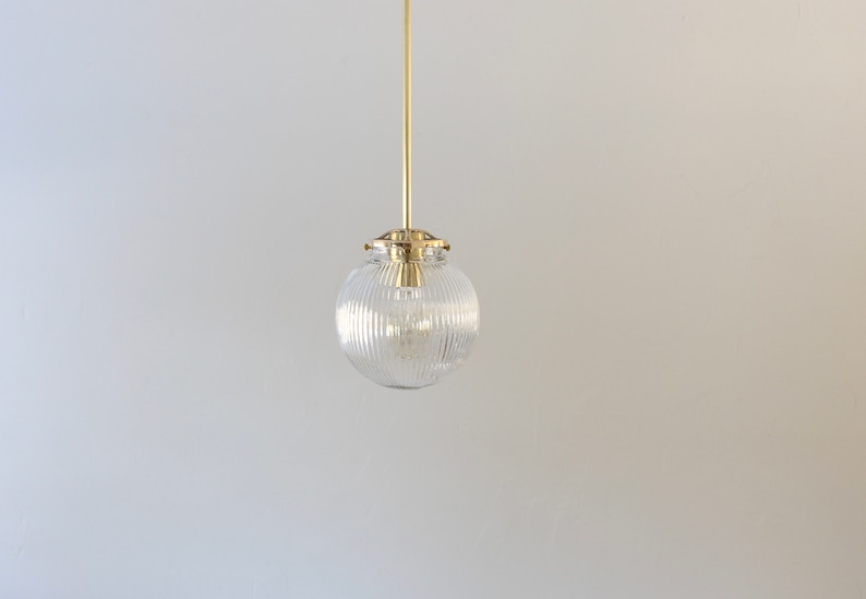 Pendant Light Single Hanging Lighting Fixture Brass Finish | Etsy