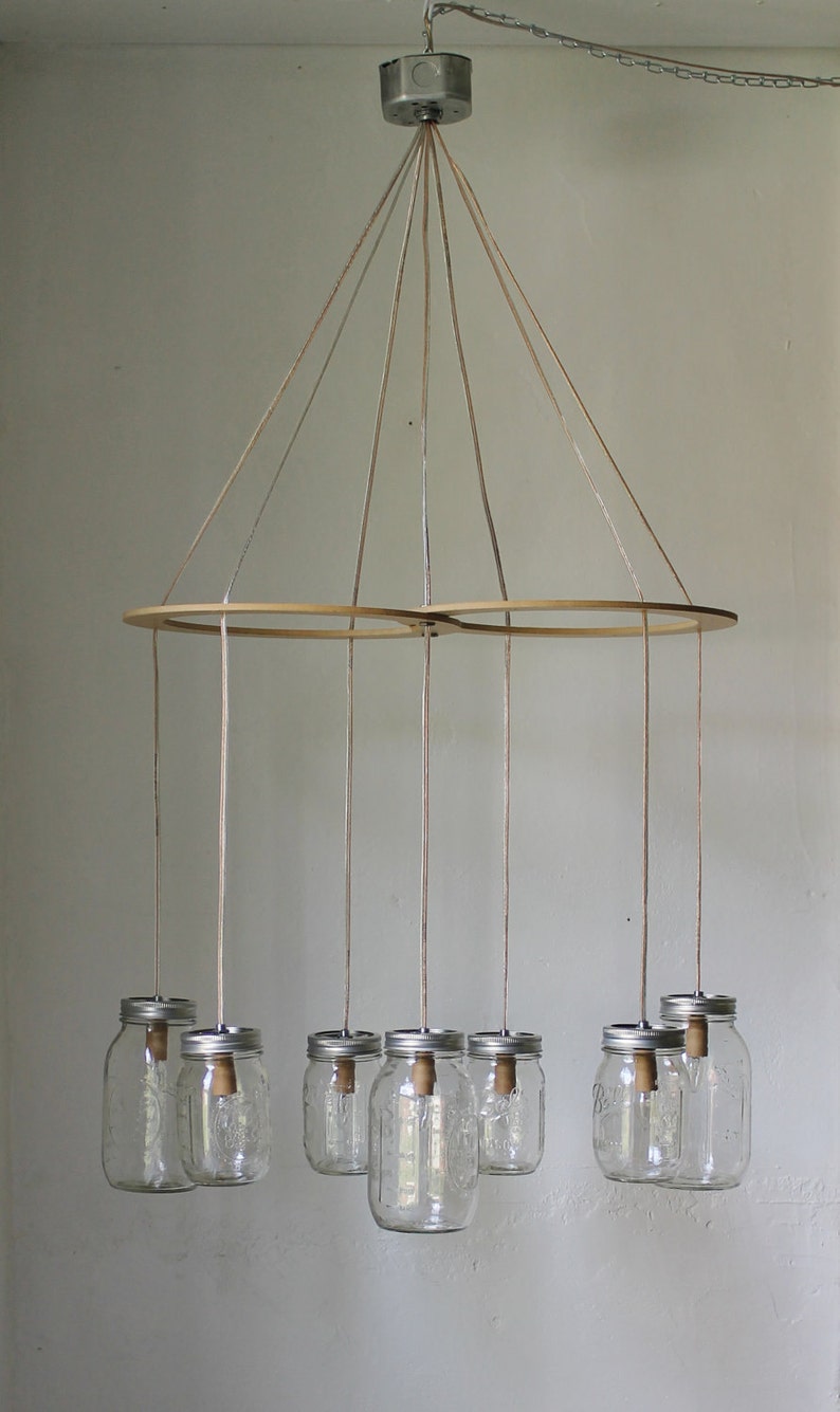 Mason Jar Chandelier Hanging Mason Jar Lighting Fixture Etsy