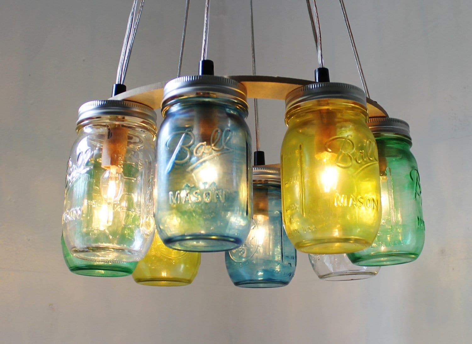 Glass jar chandelier deals