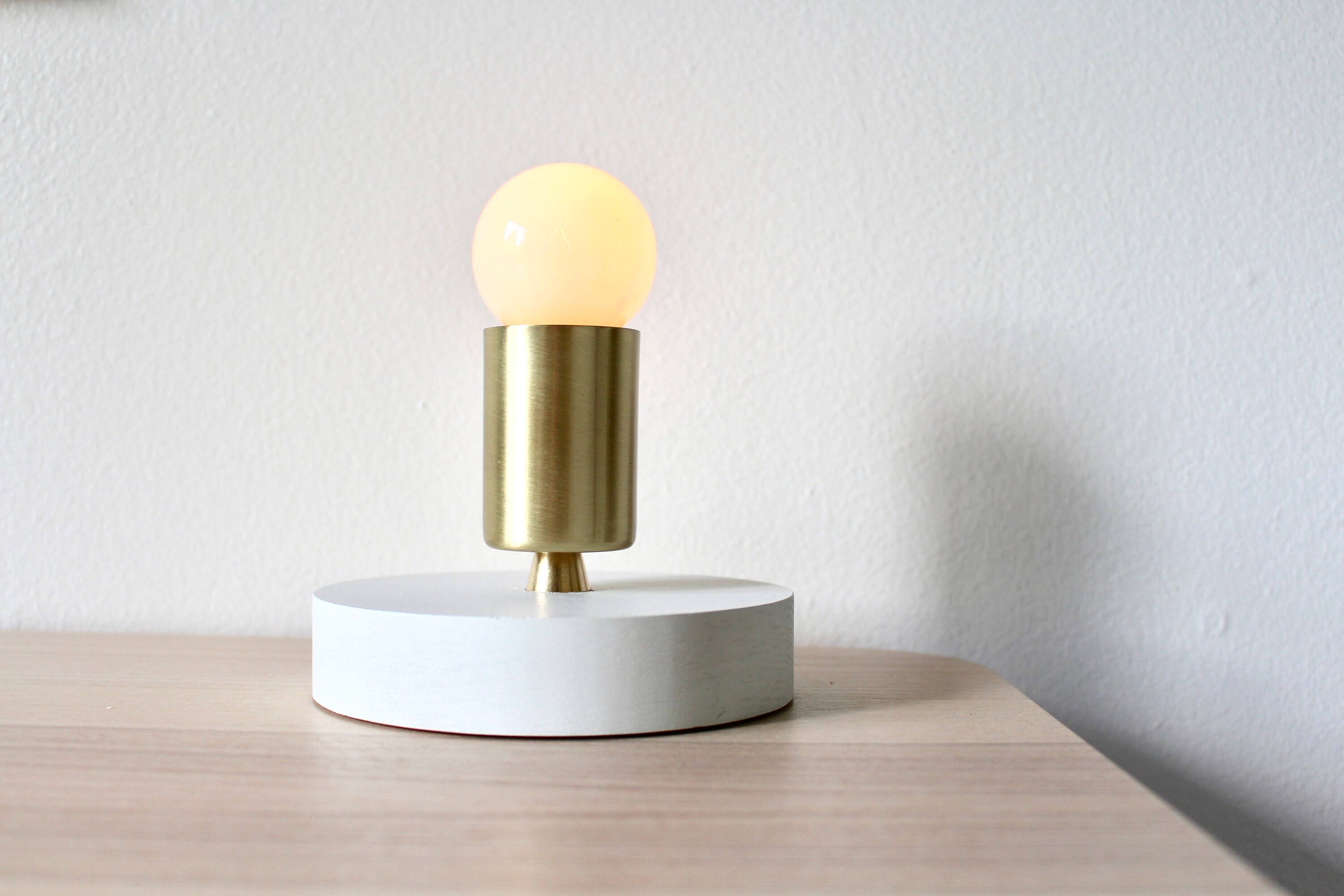 Table Lamp Minimalist Desk In Brass Or Chrome Wood Base 50