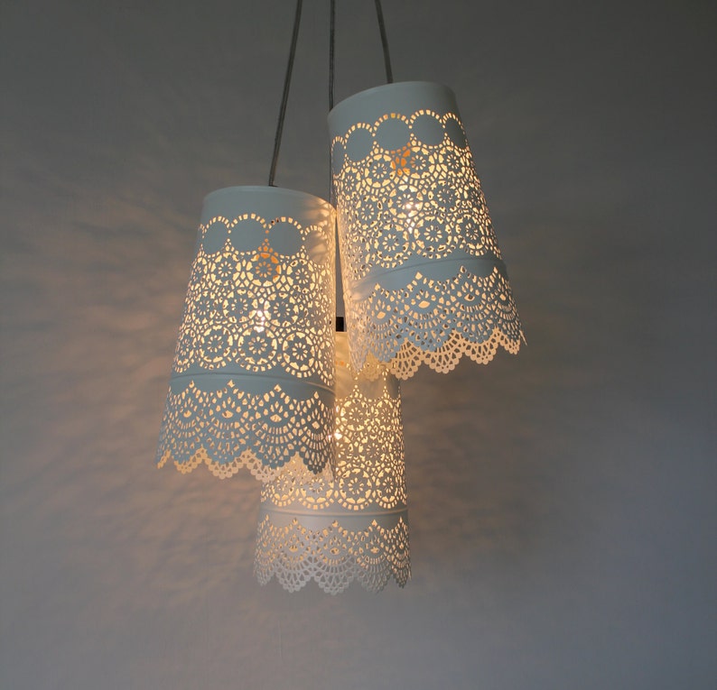 Baby S Breath Chandelier Upcycled Hanging Pendant Image 0