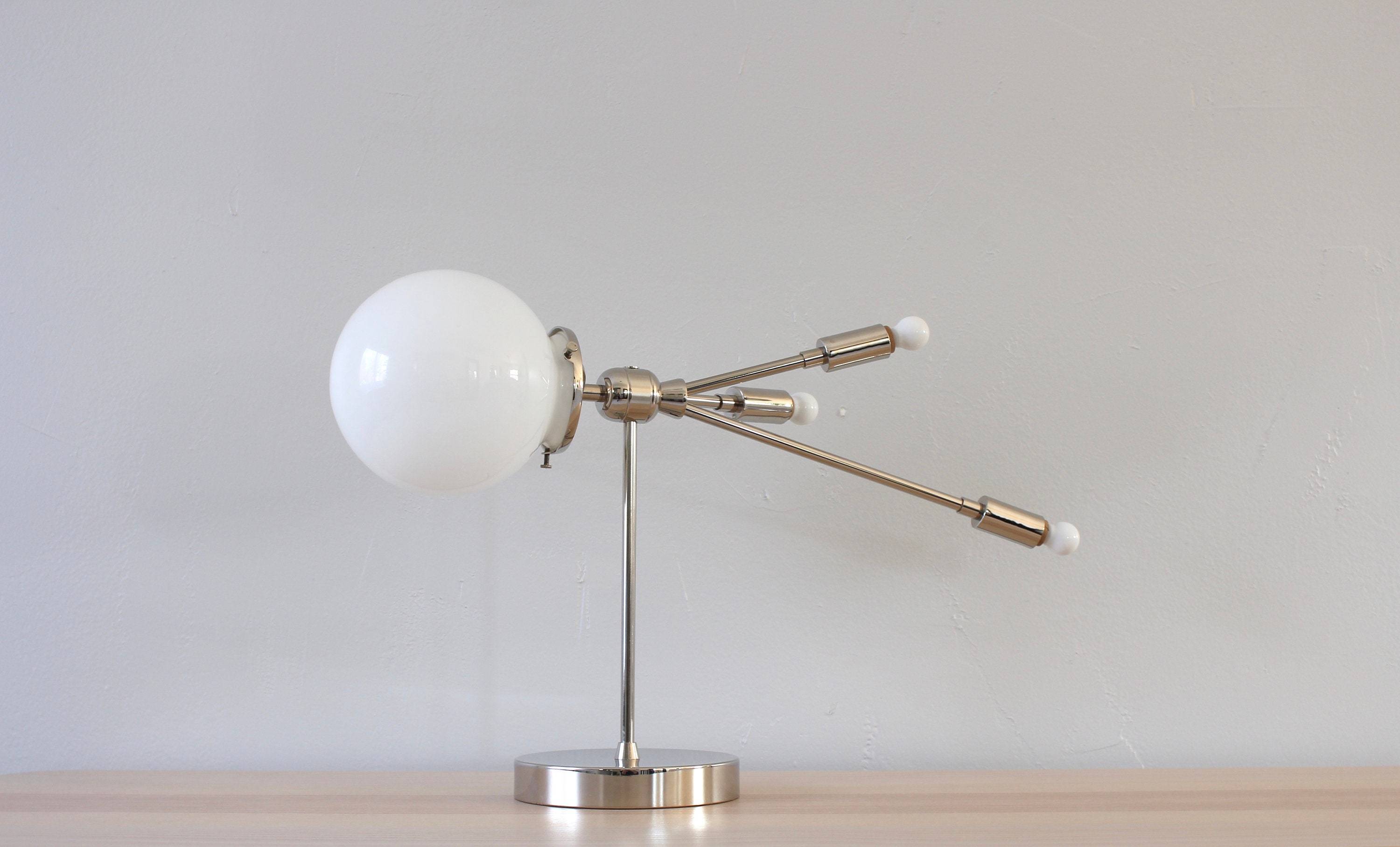 Polierte Nickel Tischleuchte Sputnik Mid Century Beleuchtung | Etsy