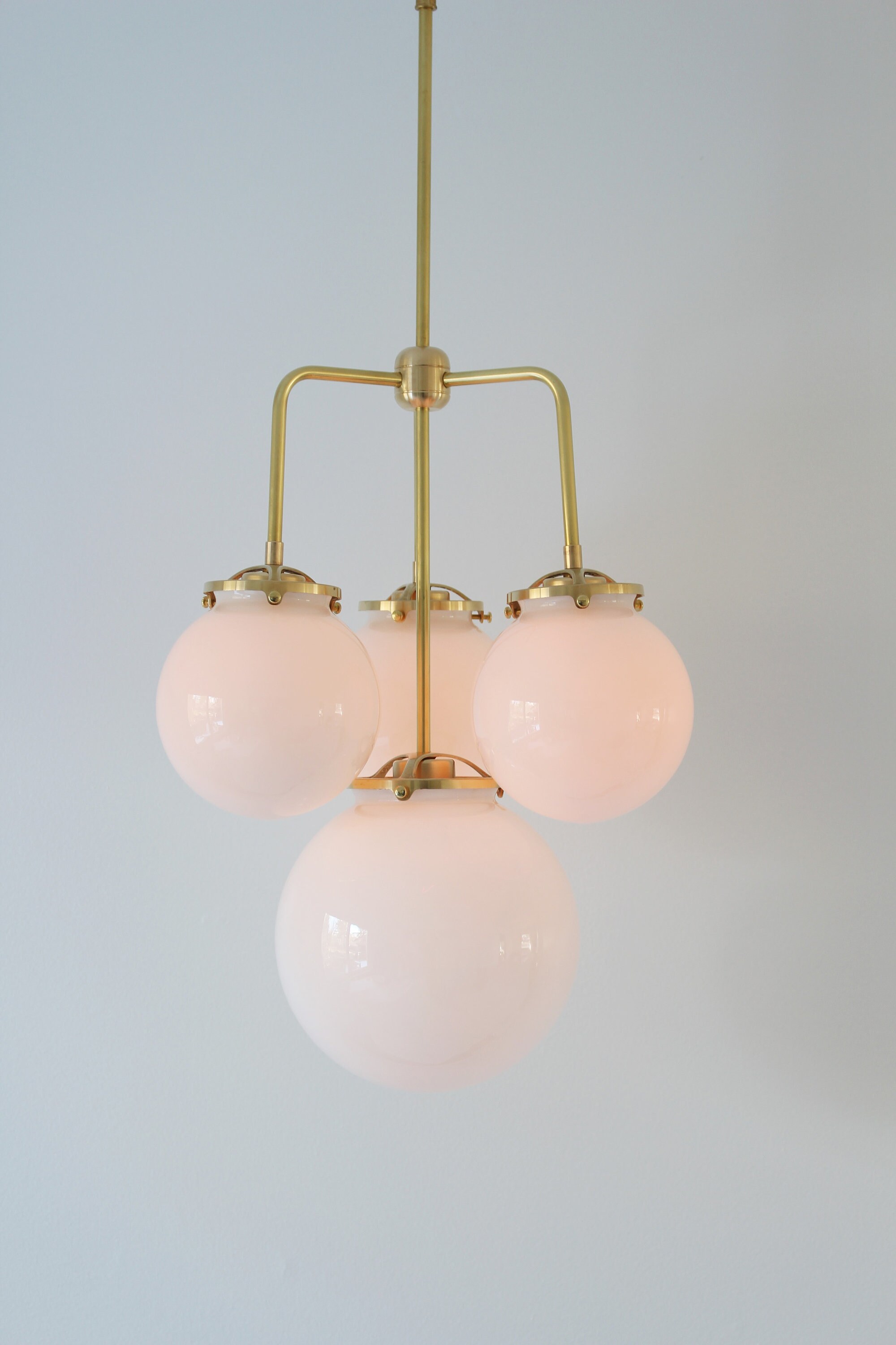 Pink 2024 globe chandelier