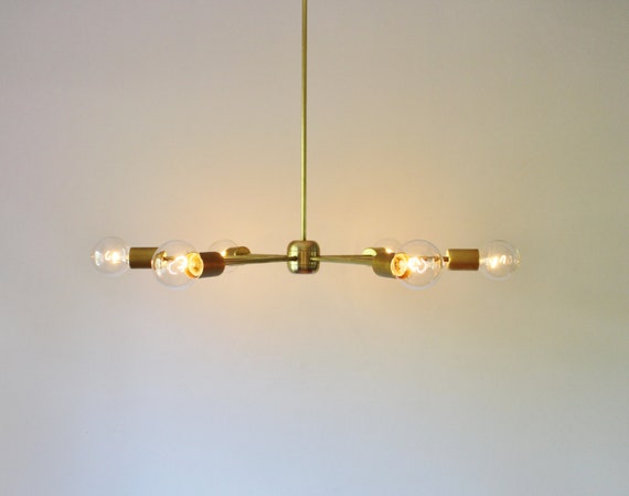 Sputnik Chandelier, Mid Century Modern Brass Pendant Lighting Fixture, 6  Arms, Large Hanging Ceiling Mount Lamp, Free Shipping -  New Zealand