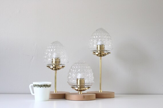 Brass table lamp sale with glass shade